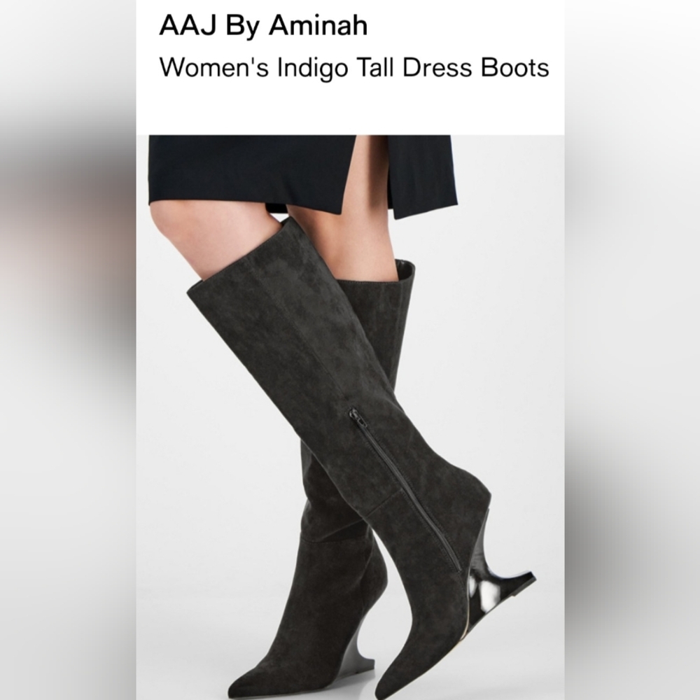 💗💘Womens AAJ By Aminah Black Boots Size 8 - 4" Heels - NWOT🧡💓